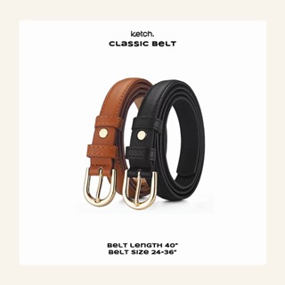 KETCH CLASSIC BELT เข็มขัดหนัง PU สีคลาสลิค