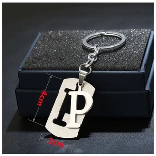 1pc A-z ตัวอักษร พวงกุญแจ สําหรับชื่อ สีเงิน พวงกุญแจเหล็ก เสน่ห์ ผู้หญิง ผู้ชาย พวงกุญแจรถ ที่ใส่ อุปกรณ์เสริมที่เรียบง่าย