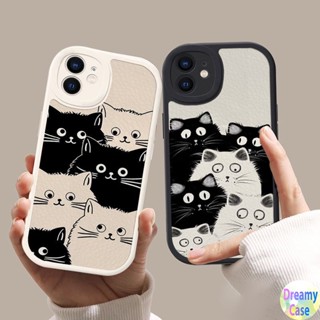 เคสโทรศัพท์มือถือนิ่ม ทรงวงรี ลายแมวขาวดํา สําหรับ Samsung Galaxy S22 S21 S20 Plus Ultra FE M23 M31 M32 A11 M11 A12 M12 4G 5G