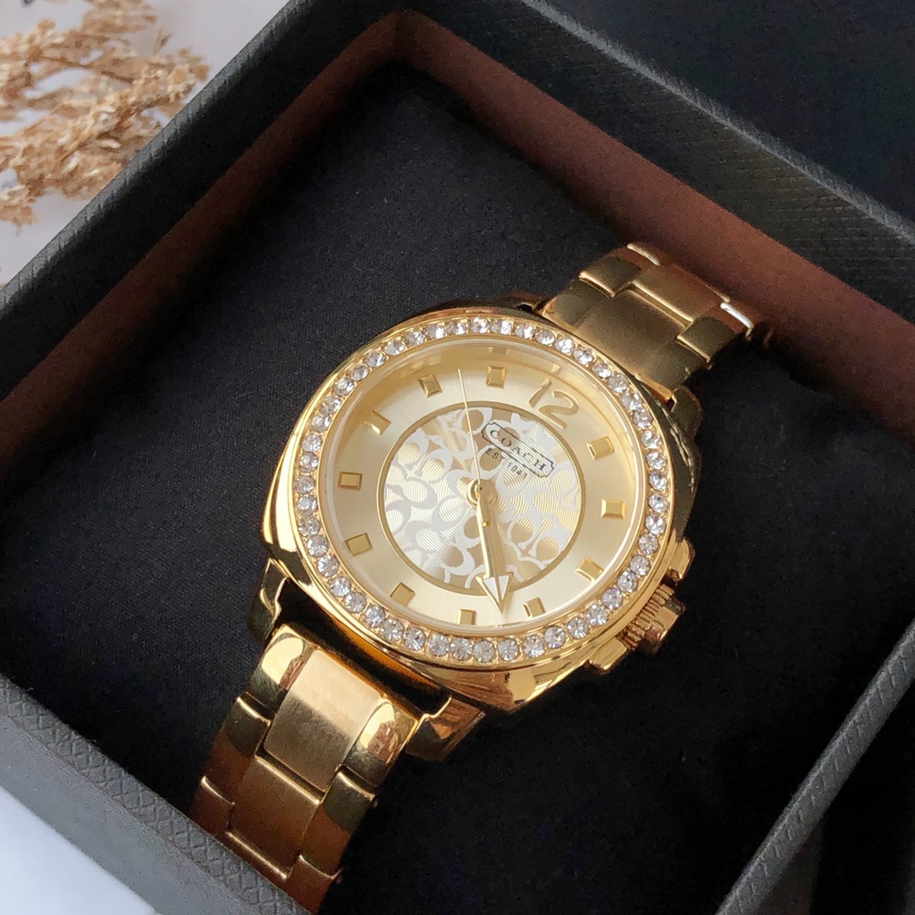 Coach Women's Mini Boyfriend Gold Crystal Glitz Watch 14501700 14501701 14501699 34mm
