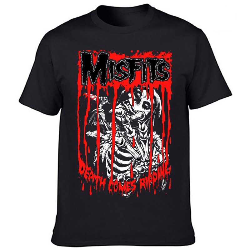 เสื้อคู่ Camiseta de The Misfits I Want Your Skulls para hombre, camiseta de banda Punk Rock, Tops gráficos Vintage Hara