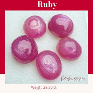 RBX013 Ruby (ทั้งกล่อง5เม็ด) พลอยทับทิม พลอยแท้ พลอยทับทิมอาฟริกา พลอยธรรมชาติ เสริมสิริมงคล