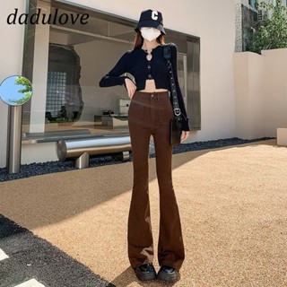 DaDulove💕 New Korean Version Ins Flared Pants Jeans Niche High Waist Reverse Pocket Womens Wide Leg Pants