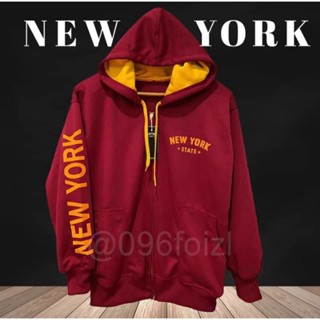 เสื้อคลุมแขนยาว เสื้อกันหนาว มีฮู้ด New york