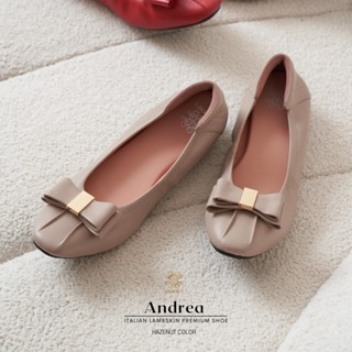 รองเท้าหนังแกะ รุ่น Andrea Hazelnut color (สีนู้ด)