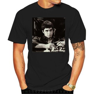 เสือยืดผู้ชาย Al Pacino Tony Montana Scarface คนดังผู้ชายเสื้อยืดเสื้อยืดใหม่เสื้อยืดผ้าฝ้าย 100% ผู้ชายเสื้อยืดยอดนิยมเ