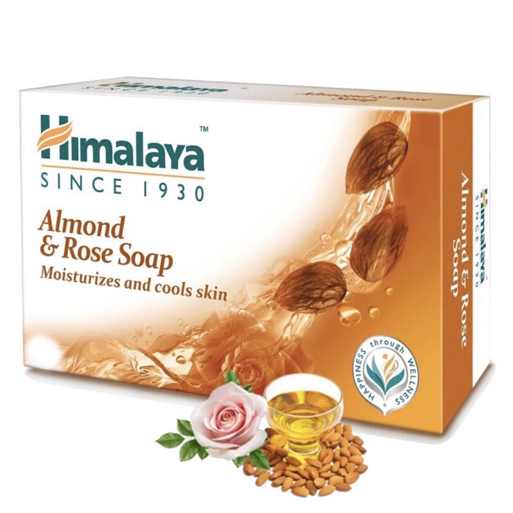 Himalaya Almond&Rose Soap (สบู่สูตรอัลมอนด์และกุหลาบเปอร์เซีย) 125g.