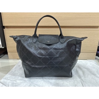Longchamp แท้100% มือ2 (le pliage LM Metal handbag size M) สภาพ80%