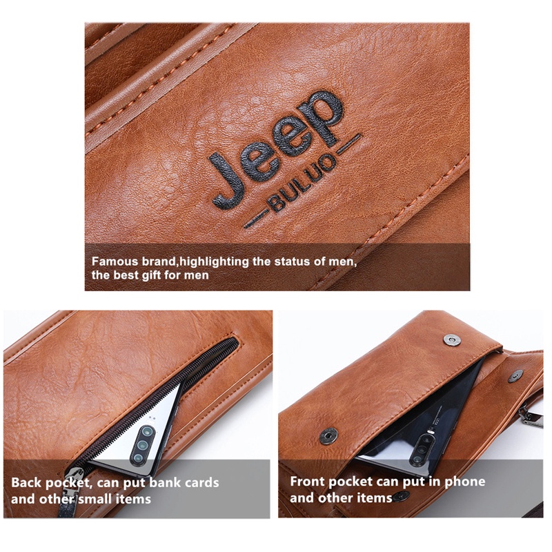 Jeep BULUO กระเป๋าหนังคาดเอว คาดเอว ใส่โทรศัพท์ อเนกประสงค์ สะโพก 901 สําหรับทุกเพศ