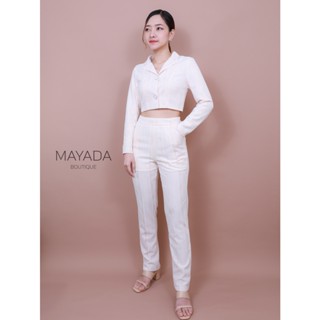 ชุดเซ็ตลูกไม้ ชุดเซ็ททำงาน BRAND MAYADA BOUTIQUE #E09 มี 3 สี ครีม ชมพู ดำ