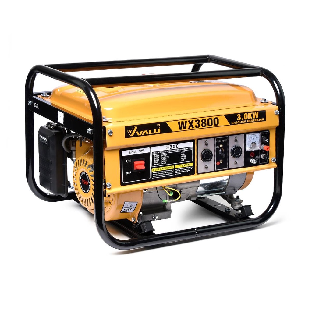 เครื่องปั่นไฟ VALU WX3800 3.0 KW สตาร์ทมือ ใช้เบนซิน
