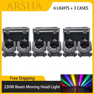 6 PCS LED Beam 7R 230W Moving Head Lighting With 3 Flight Case Lyre DXM DJ Disco Party Bar Club Stage Lighting Equipment