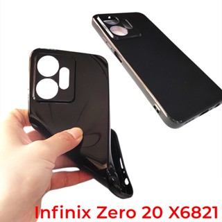 เคสโทรศัพท์มือถือ TPU แบบนิ่ม สีดํา สําหรับ Infinix Zero 20 X6821