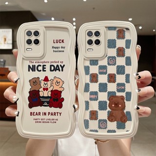 เคสโทรศัพท์มือถือ TPU นิ่ม ปิดด้านหลัง แบบป้องกันเต็มเครื่อง ลายการ์ตูนหมีหมากรุกน่ารัก สําหรับ Realme GT Neo Flash GT Neo 2T Q3 Pro Q3i V13 8 8S