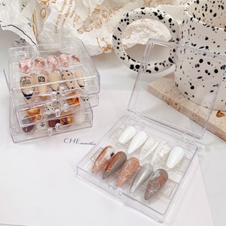 💓พร้อมส่ง💓กล่องใส่เล็บปลอมสำเร็จรูป กล่องใสเพิ่มมูลค่าในการใส่เล็บ กล่องพลาสติกเปล่า พร้อมฝาปิด สําหรับจัดเก็บเล็บปลอม