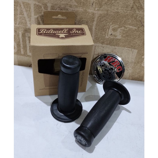 ปลอกแฮนด์ Hansfat Classic Retro Hand Grip Biltwell Renegade สีดํา
