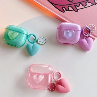 ✨ส่งเชือกเส้นเล็ก✨เคสแอร์พอด 2 1 Case for Airpod 3 pro รูปหัวใจ การป้องกันการตก ซิลิโคนนิ่ม Soft Case Airpod gen 3 2021