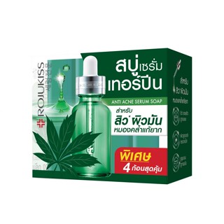 สบู่สิว Rojukiss Serum Soap 30g. x 4 ก้อน สบู่ โรจูคิส แอนติ แอคเน่ เซรั่ม โซป กลูต้า-วิต ซี พอร์เลส