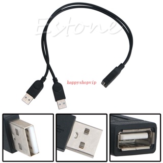 Hsv ใหม่ สายเคเบิลอะแดปเตอร์แยก USB 2.0 FeMale เป็น 2 ตัวผู้ 26 ซม.