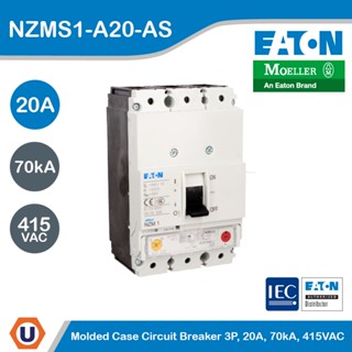 EATON Molded Case Circuit-Breaker (MCCB) 3P, 20A, 70kA ที่ 415VAC รหัส NZMS1-A20-AS สั่งซื้อได้ที่ร้าน Ucanbuys