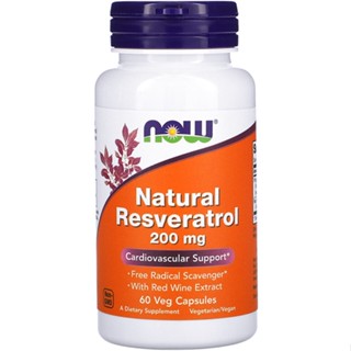 NOW Foods, Resveratrol, 200 mg, 60 Veg Capsules/120 Veg Capsules