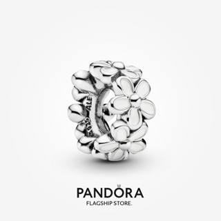 Pandora charm White Daisy Flower Spacer Charm  silver jewelry w1022