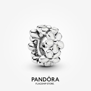 Pandora charm White Daisy Flower Spacer Charm  silver jewelry w1022