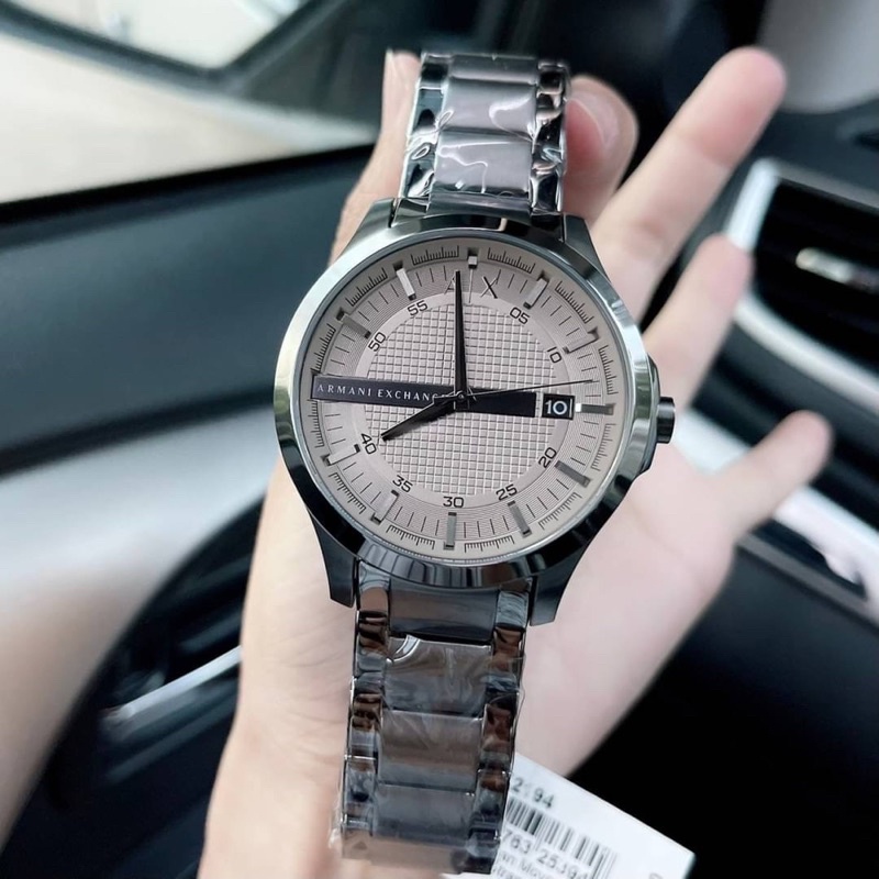 (ผ่อน0%) นาฬิกาชาย Armani Exchange AX Men's Stainless Steel Quartz Dress Watch AX2194 ✔️หน้าปัดกลม 46 มม. สายสแตนเลส