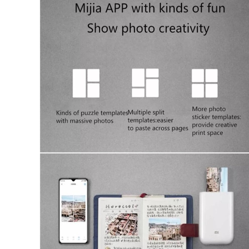Xiaomi ZINK Pocket Printier กระดาษพิมพ์ภาพถ่ายแบบมีกาวในตัว 10/20/50 แผ่นสําหรับ Xiaomi 3 นิ้ว Mini Pocket Photo Printer