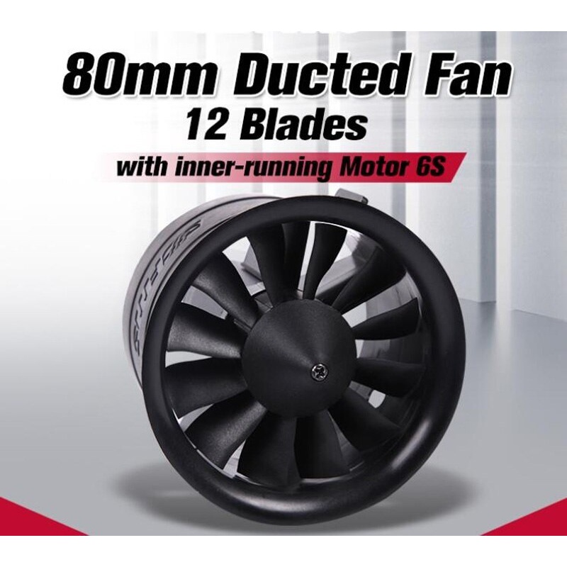 FMS : ใบพัดดักแฟน+มอเตอร์ 12 Blades 80MM Inner-running Motors 6S 3270-2000KV EDF Duct Fan อุปกรณ์เครื่องบิน Rc