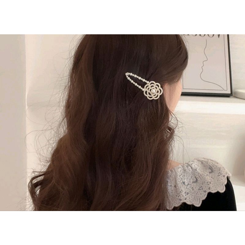 M001-กิ๊ฟติดผม ลายดอกคามิเลีย กิ๊ฟมุขสวยหวาน พร้อมส่ง