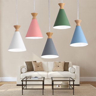 จี้นอร์ดิกโคมไฟ Led ง่ายแขวนข้างเตียงห้องนั่งเล่นห้องนอน Study Bar Dining Room Lighting Macaron E27