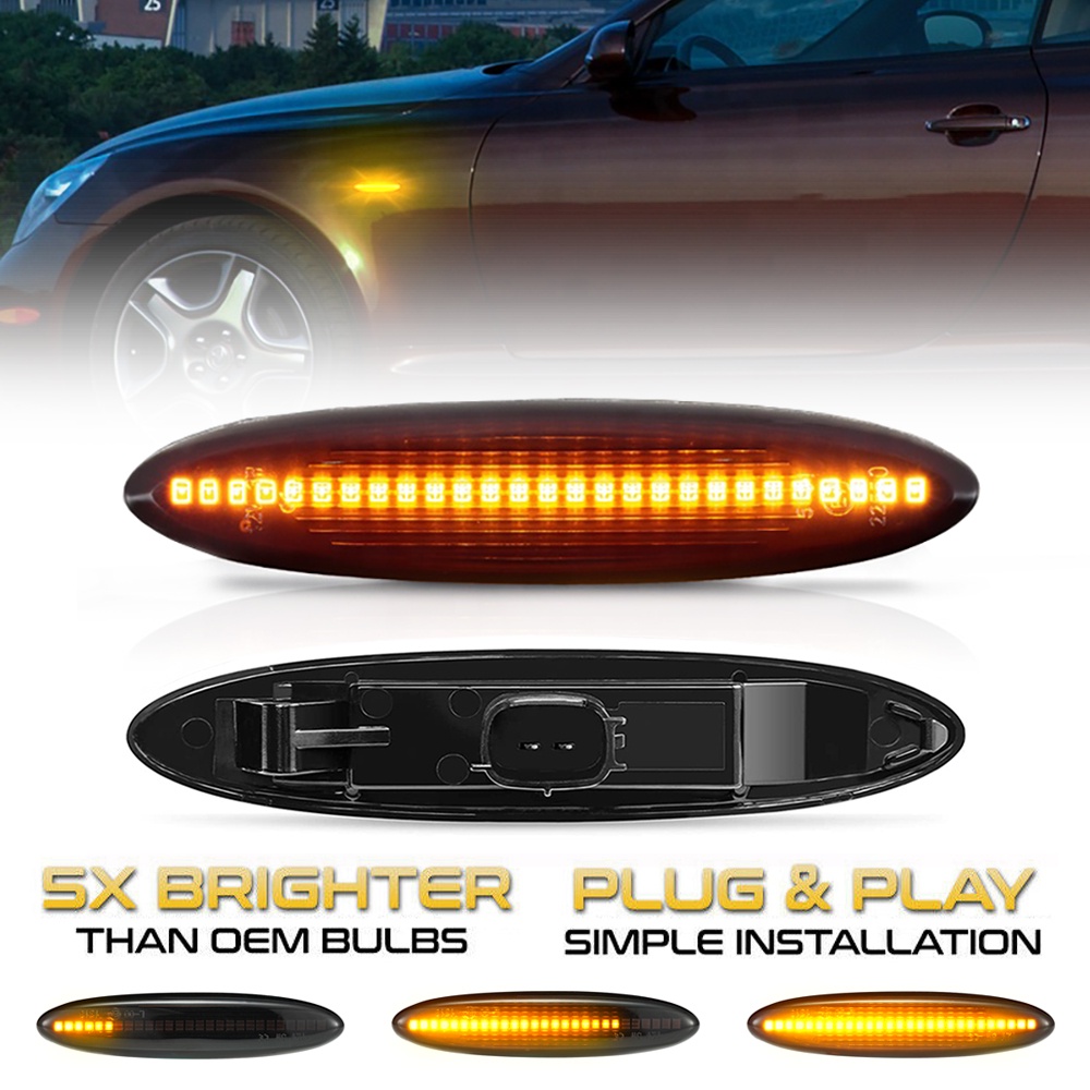 2PCS Led Dynamic Side Marker Turn Signal Light For Lexus IS 250 350 300 220d / GS 350 300 450h 430 /
