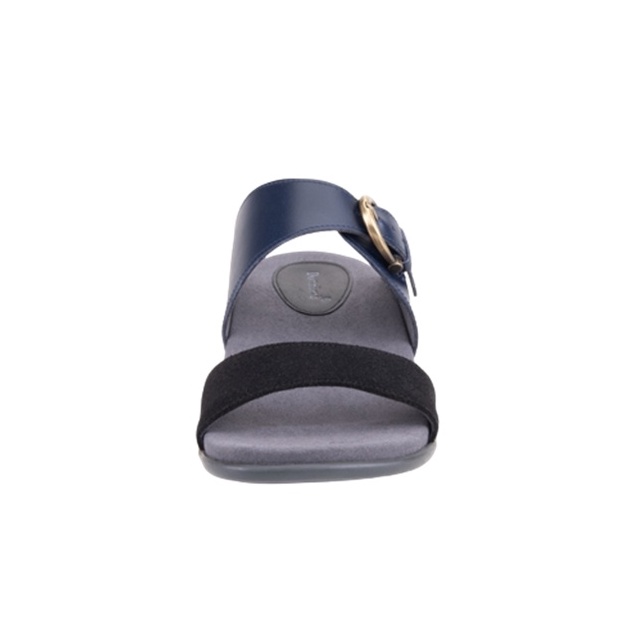 Dortmuend F-Series JF130 015-007 Navy Blue-Black "Flats & Comfort" รองเท้าส้นเตี้ยเพื่อสุขภาพ