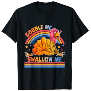 เสื้อยืดชาย Gobble Me กลืนฉันตลกขอบคุณพระเจ้าตุรกีเสื้อยืดกราฟิกเสื้อยืดท็อปส์ซูเสื้อ