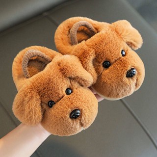 Childrens Cotton Slippers Boys 1-3 Years Old Indoor Cute Cartoon Girl Slippers Infant Baby Cotton Slippers Autumn and Winter sWq3