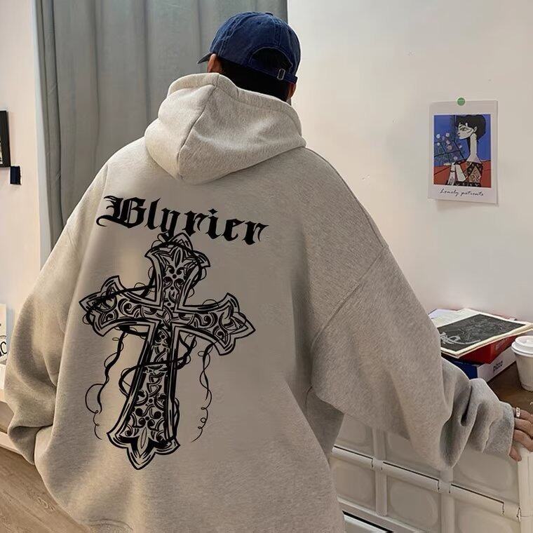 สไตล์อเมริกันสตรีทแมนหลวมสบาย ๆ แฟชั่นแขนยาว Hoodie