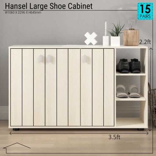 Tomato Home ชั้นวางรองเท้า Hansel LARGE กว้าง106ซม | ชั้นวางรองเท้ามินิมอล ชั้นวางรองเท้าไม้ | ดีไซน์เรียบง่าย ทันสมัย