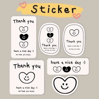 สติ๊กเกอร์ ขอบคุณ หัวใจ ขนาด จำนวน แจ้งในภาพตัวเลือก รหัสสินค้า st 08