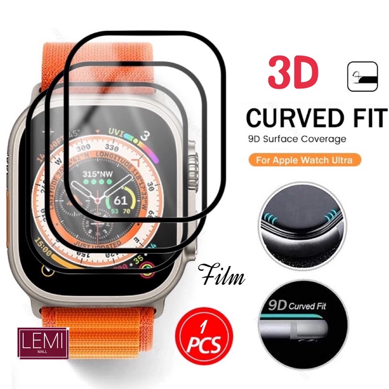 3D ฟิล์มสำหรับapplewatch ultra 49มม ฟิล์มกันรอยใช้งานเหมือนฟิล์มกระจก film  smart watch  ultra 49mm45/44/41/40/49mm 3D
