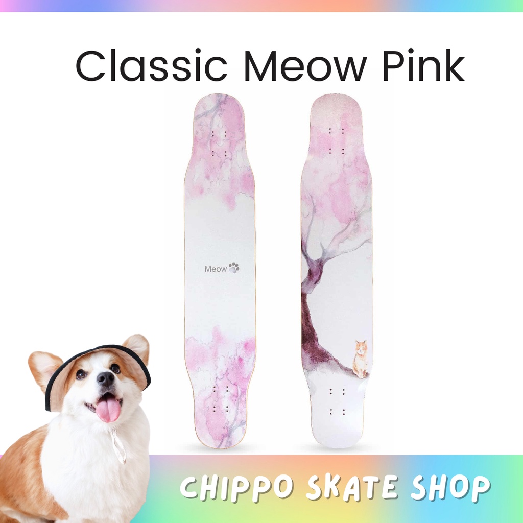 🔥ลองบอร์ด Rebirth Longboard Classic Meow Pink พร้อมส่ง พร้อมเล่น ประกอบฟรี Dancing Freestyle Longboa