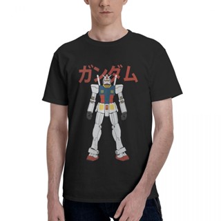 เสื้อยืดชาย เสื้อยืดผู้ชาย Bandai Mazinger Z Gundam RX-78-2 เสื้อยืดคอตตอนลําลองเสื้อยืดแขนสั้น Crewneck เสื้อผ้าฤดูร้อน