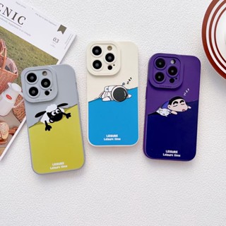 ✨ส่งเชือกเส้นเล็ก✨เคสไอโฟน 14 Pro Max 13 12 11 เคส for iPhone 14พลัส เรียบง่าย การ์ตูน พกง่ายๆ การป้องกันการตก Case