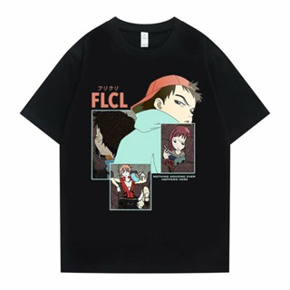 เสื้อยืดไม่ต้องรีด ญี่ปุ่นแฟชั่นเย็นอะนิเมะ Fooly Cooly กราฟิกพิมพ์ Tshirt Flcl Dead End V1 เสื้อยืดฤดูร้อนผู้ชายแฟชั่นฮ