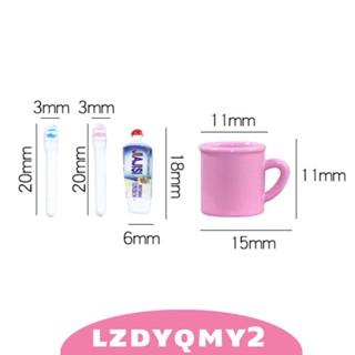 [Lzdyqmy2] โมเดลฉากห้องน้ําจิ๋ว DIY สําหรับตกแต่งบ้านตุ๊กตา