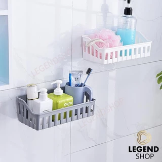 ชั้นวางของติดผนัง มี 7 สี ไม่ต้องเจาะผนัง ตะกร้าวางของในห้องน้ำ อเนกประสงค์ สามารถวางไว้ในห้องครัวห้องน้ํา