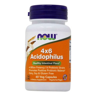 NOW Foods, 4x6 Acidophilus, 60 Veg Capsules/120 Veg Capsules