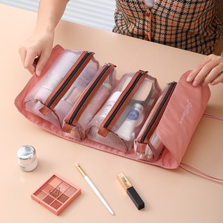 Large capacity split makeup bag portable four in one wash bag folding travel makeup