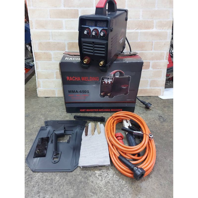 RACHA ตู้เชื่อม MMA-650 Aตู้เชื่อม งานเชื่อม พร้อมสายเชื่อมยาว 15เมตรสายดิน 5 เมตร-มีฟังชั่น 3 ปุมปร