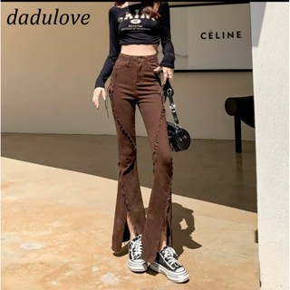 DaDulove💕 New American Ins Split Flared Jeans High Waist Loose Womens Wide Leg Pants Fashion Womens Clothing